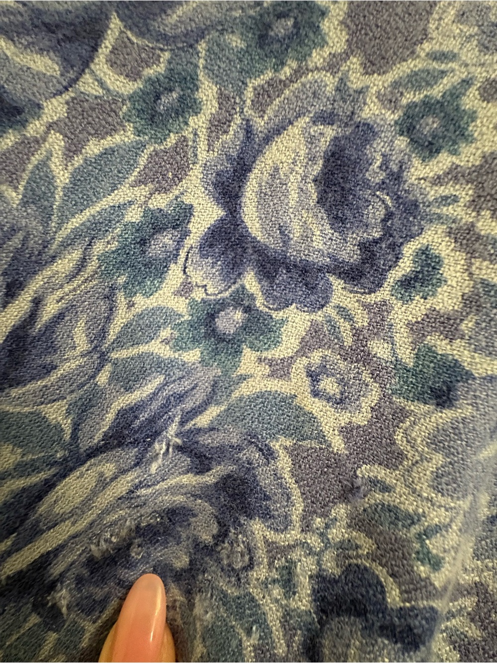Vintage 90s April Cornell Province Indigo Floral Rayon Maxi Dress S prairie cttg - Picture 11 of 11